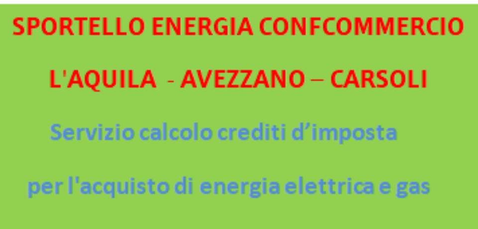 SPORTELLO ENERGIA Servizio per il calcolo dei “crediti di imposta energetici”